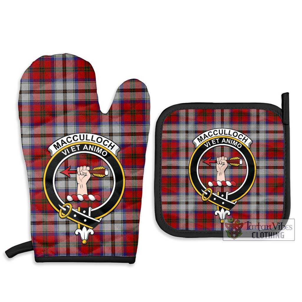 Tartan Vibes Clothing MacCulloch Dress Tartan Combo Oven Mitt & Pot-Holder with Family Crest