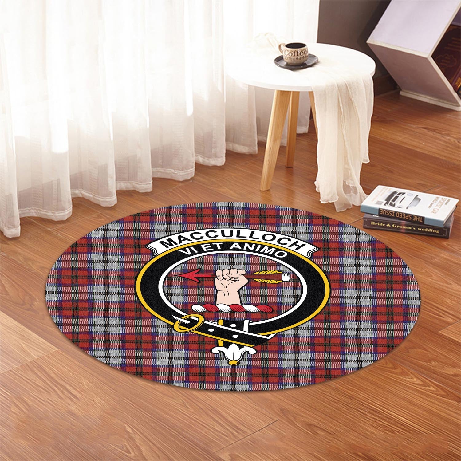 macculloch-dress-tartan-round-rug-with-family-crest