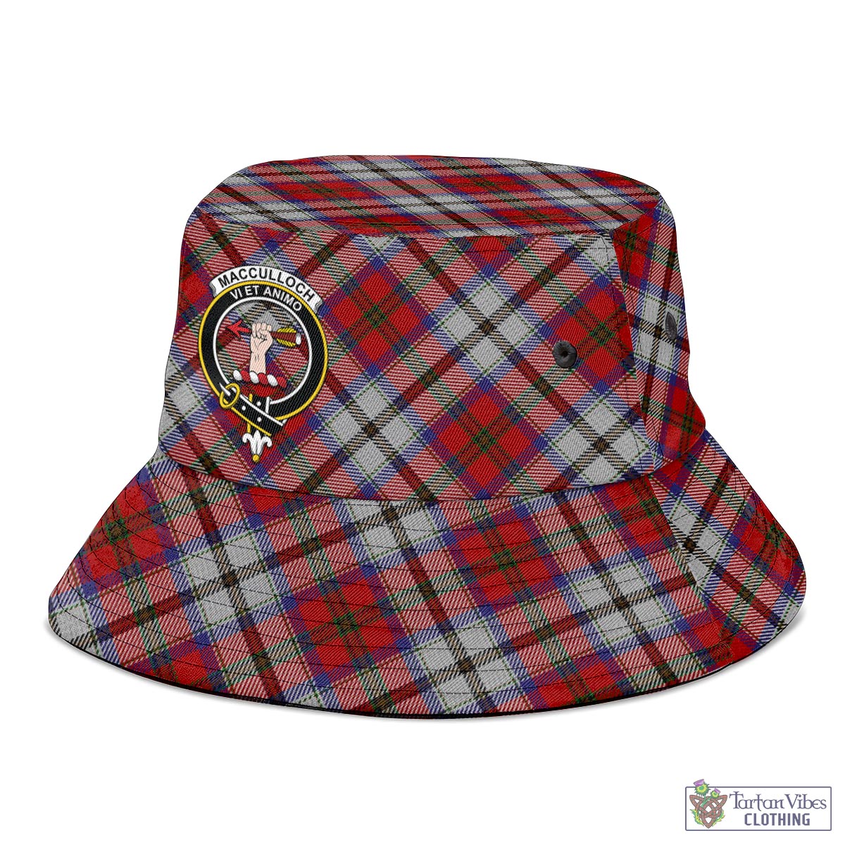 Tartan Vibes Clothing MacCulloch Dress Tartan Bucket Hat with Family Crest