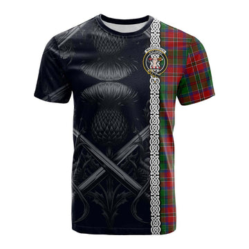 MacCulloch (McCulloch) Tartan Cotton T-shirt with Family Crest Cross Sword Thistle Celtic Vibes