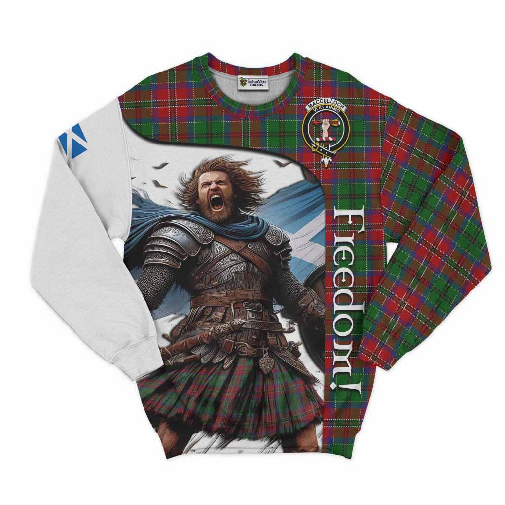 Tartan Vibes Clothing MacCulloch (McCulloch) Crest Tartan Sweatshirt Inspired by the Freedom of Scottish Warrior