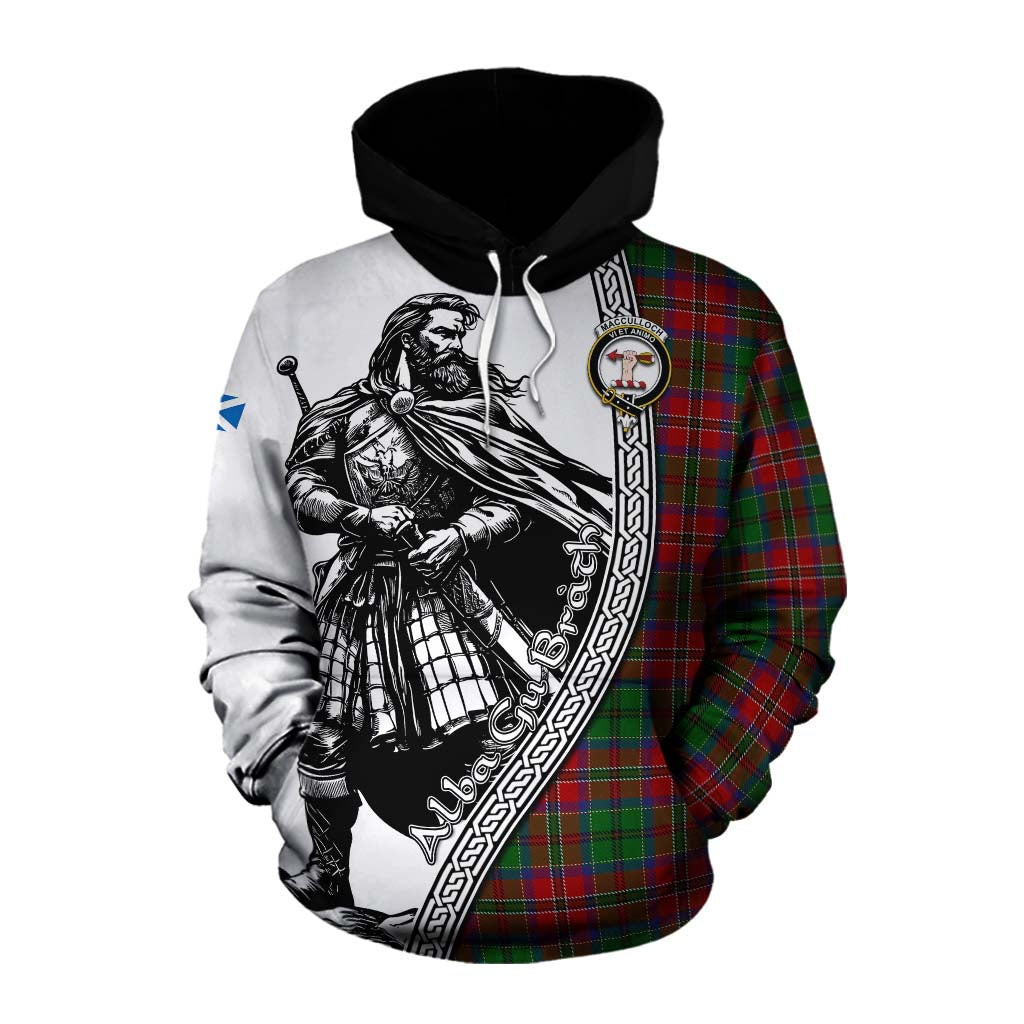 Tartan Vibes Clothing MacCulloch (McCulloch) Tartan Clan Crest Cotton Hoodie with Highlander Warrior Celtic Style