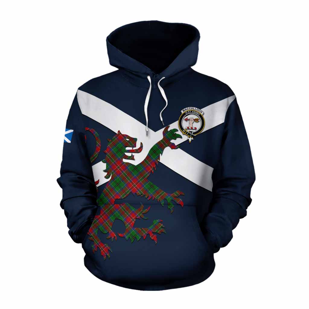 Tartan Vibes Clothing MacCulloch (McCulloch) Tartan Lion Rampant Cotton Hoodie Proudly Display Your Heritage with Alba Gu Brath and Clan Name