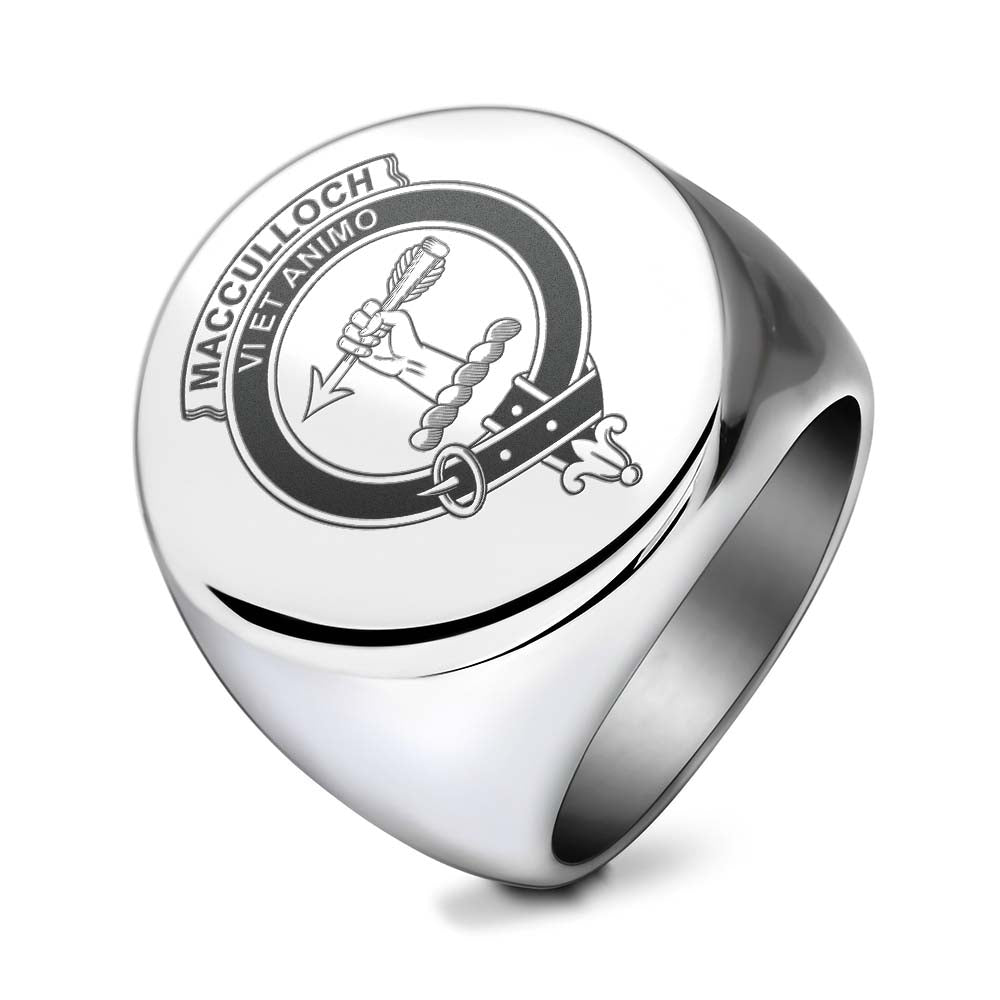 Tartan Vibes Clothing MacCulloch (McCulloch) Clan Crest Engraved Ring