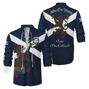 MacCulloch (McCulloch) Tartan Lion Rampant Ghillie Kilt Shirt Proudly Display Your Heritage with Alba Gu Brath and Clan Name