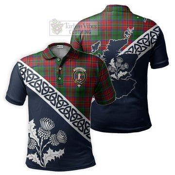 MacCulloch (McCulloch) Tartan Polo Shirt Featuring Thistle and Scotland Map