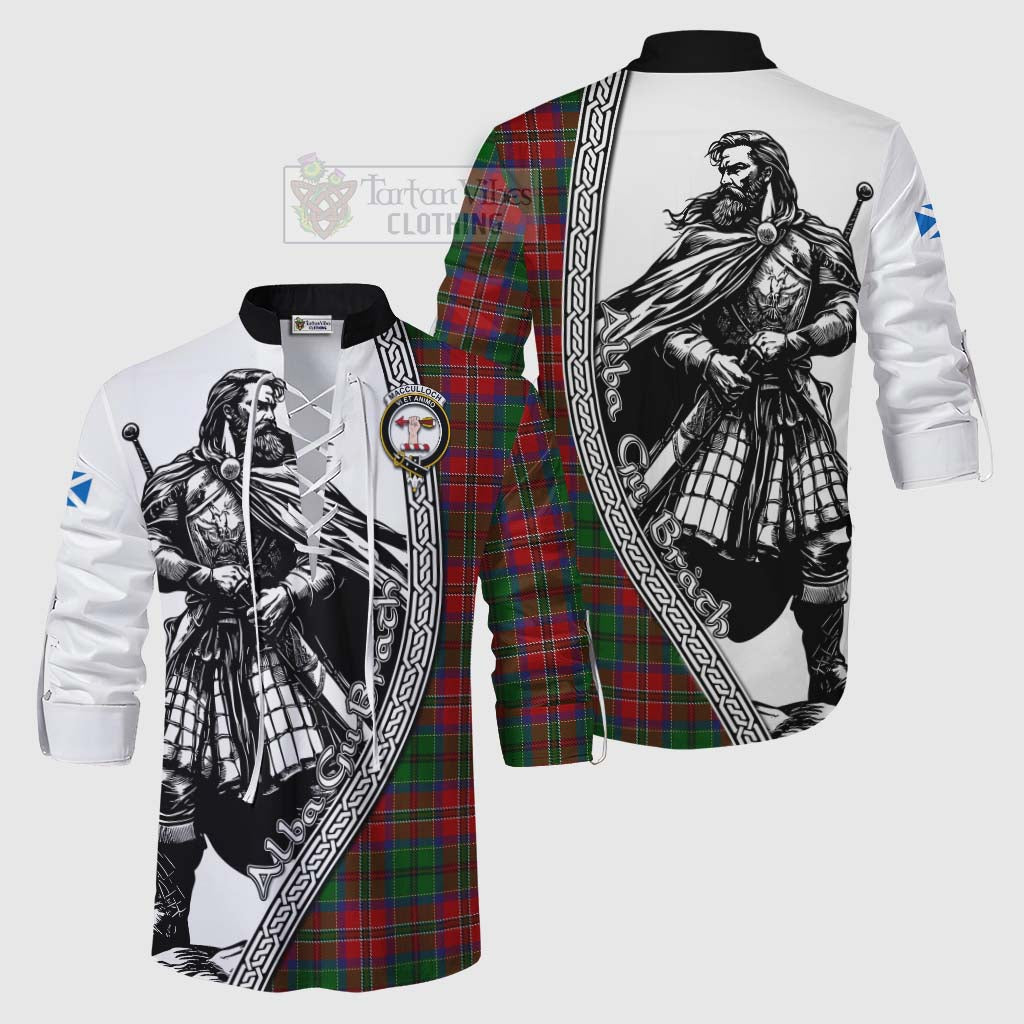 Tartan Vibes Clothing MacCulloch (McCulloch) Tartan Clan Crest Ghillie Kilt Shirt with Highlander Warrior Celtic Style