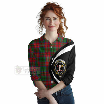 MacCulloch (McCulloch) Tartan Women's Casual Shirt with Family Crest Circle Style