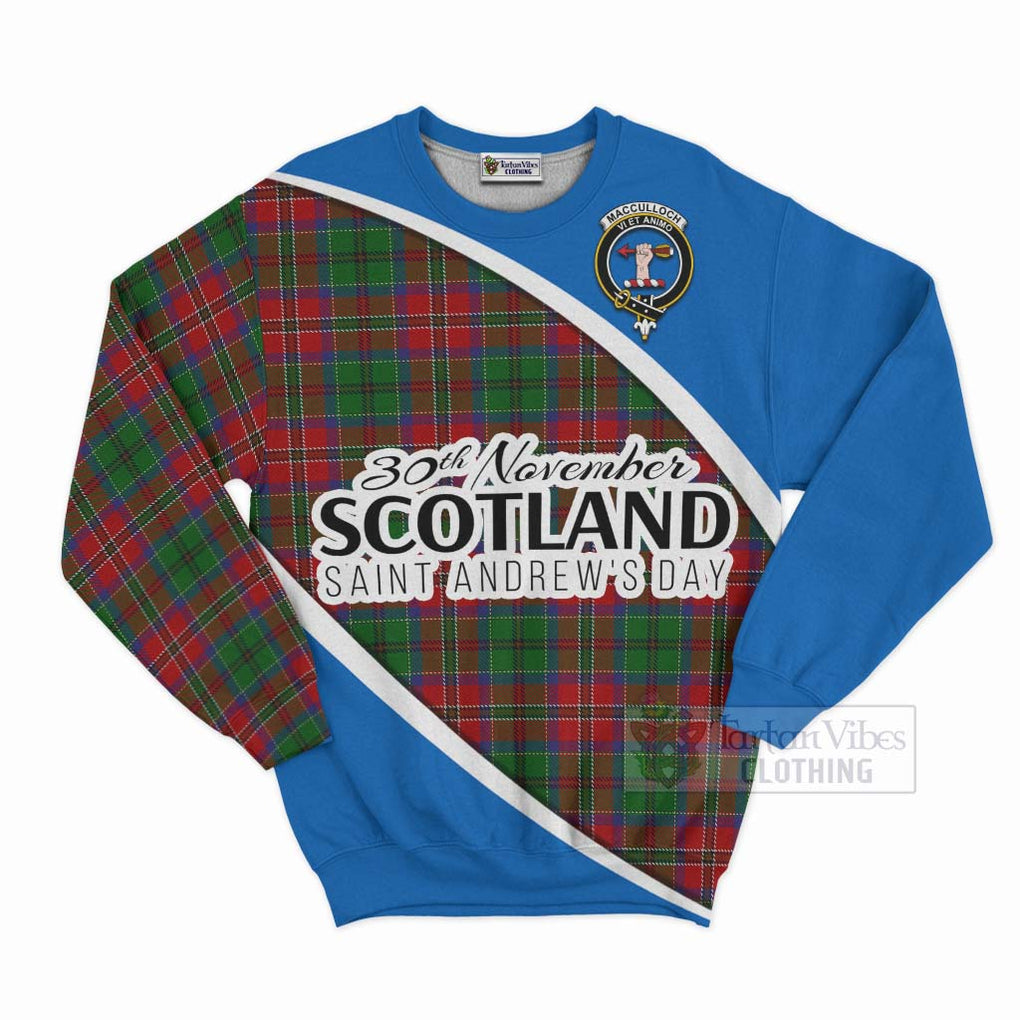 Tartan Vibes Clothing MacCulloch (McCulloch) Family Crest Tartan Sweatshirt Celebrate Saint Andrew's Day in Style