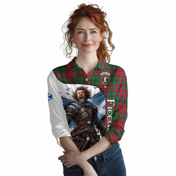 MacCulloch (McCulloch) Crest Tartan Women's Casual Shirt Inspired by the Freedom of Scottish Warrior