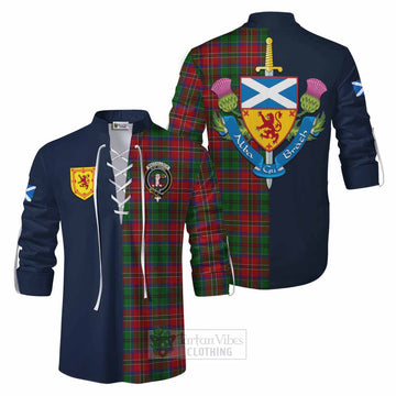 MacCulloch (McCulloch) Tartan Ghillie Kilt Shirt Alba with Scottish Lion Royal Arm Half Style