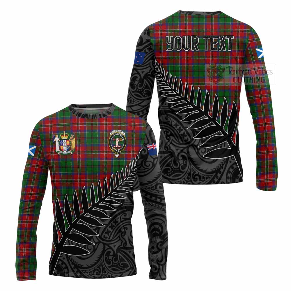 Tartan Vibes Clothing MacCulloch (McCulloch) Crest Tartan Long Sleeve T-Shirt with New Zealand Silver Fern Half Style