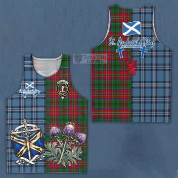 MacCulloch (McCulloch) Tartan Men's Tank Top Happy St. Andrew's Day Half Tartan Style