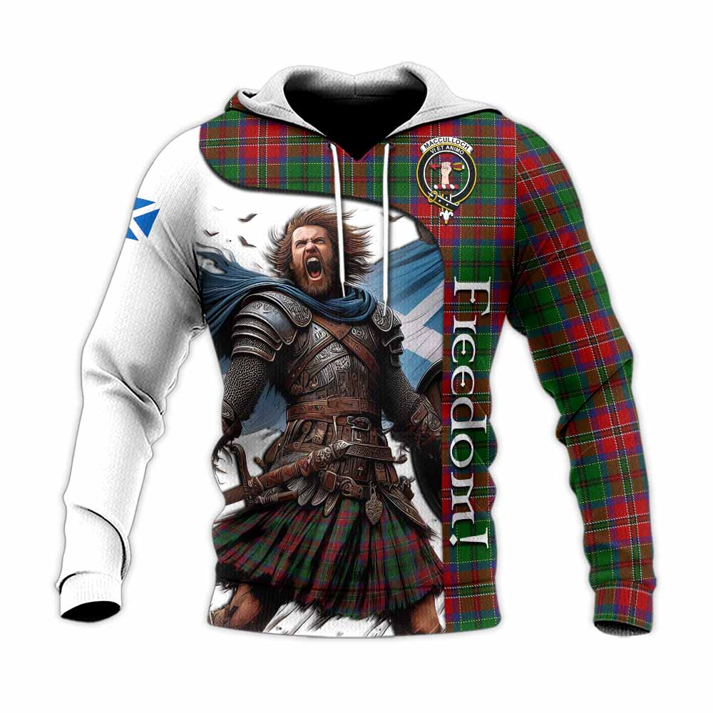 Tartan Vibes Clothing MacCulloch (McCulloch) Crest Tartan Knitted Hoodie Inspired by the Freedom of Scottish Warrior