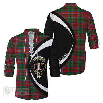 MacCulloch (McCulloch) Tartan Ghillie Kilt Shirt with Family Crest Circle Style