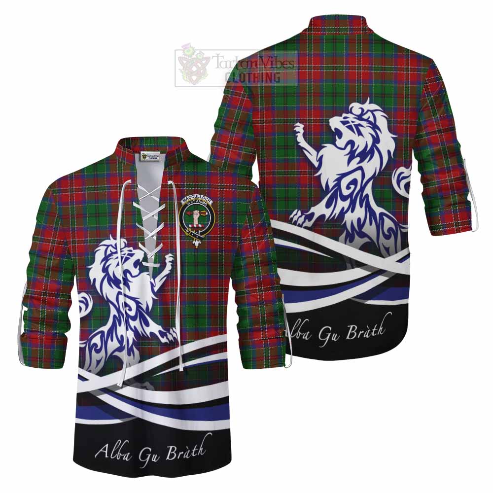 Tartan Vibes Clothing MacCulloch (McCulloch) Tartan Ghillie Kilt Shirt with Alba Gu Brath Regal Lion Emblem