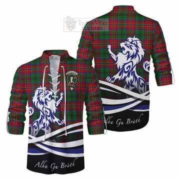 MacCulloch (McCulloch) Tartan Ghillie Kilt Shirt with Alba Gu Brath Regal Lion Emblem