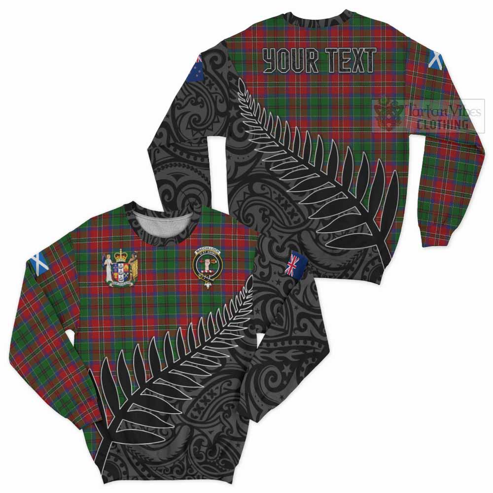 Tartan Vibes Clothing MacCulloch (McCulloch) Crest Tartan Sweatshirt with New Zealand Silver Fern Half Style