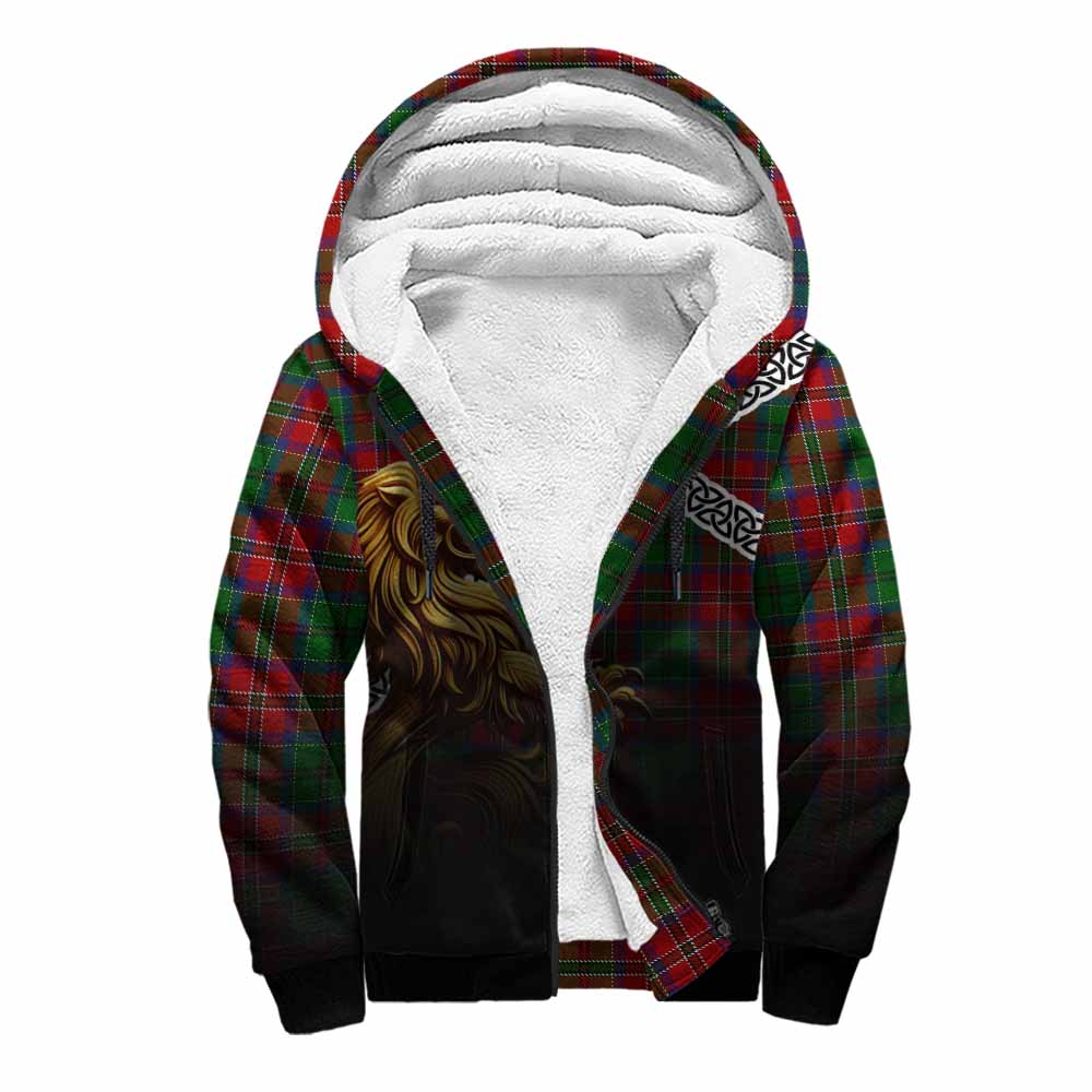 MacCulloch (McCulloch) Crest Tartan Sherpa Hoodie with Golden Lion Emblem Celtic Style Unisex S - Tartan Vibes Clothing