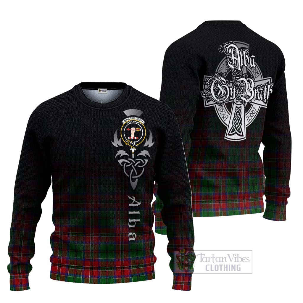 Tartan Vibes Clothing MacCulloch (McCulloch) Tartan Knitted Sweater Featuring Alba Gu Brath Family Crest Celtic Inspired