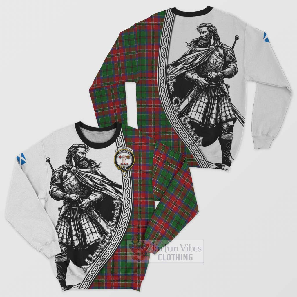 Tartan Vibes Clothing MacCulloch (McCulloch) Tartan Clan Crest Sweatshirt with Highlander Warrior Celtic Style