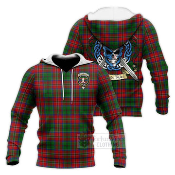 MacCulloch (McCulloch) Tartan Knitted Hoodie with Family Crest Celtic Skull Style