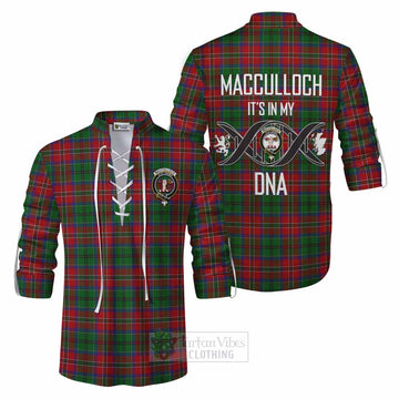 MacCulloch (McCulloch) Tartan Ghillie Kilt Shirt with Family Crest DNA In Me Style