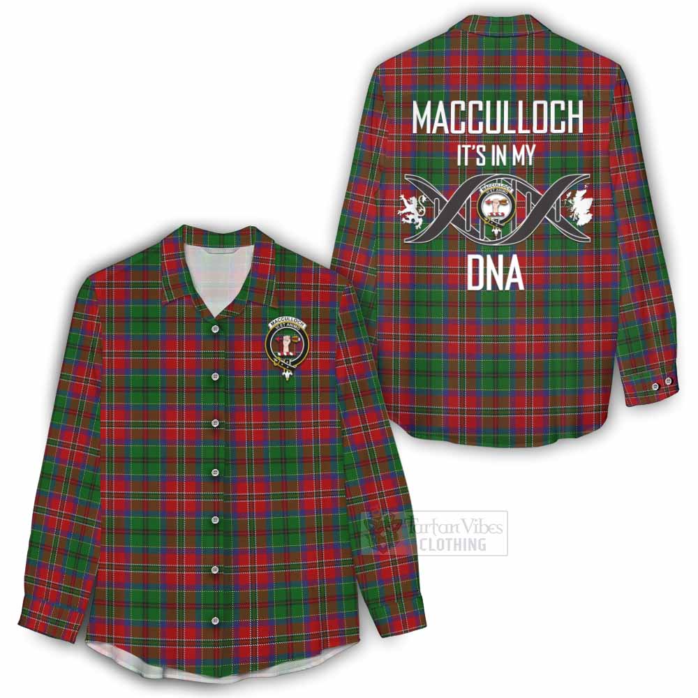 Tartan Vibes Clothing MacCulloch (McCulloch) Tartan Women's Casual Shirt with Family Crest DNA In Me Style