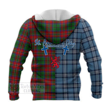 MacCulloch (McCulloch) Tartan Knitted Hoodie Happy St. Andrew's Day Half Tartan Style