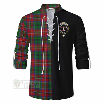 MacCulloch (McCulloch) Tartan Ghillie Kilt Shirt with Family Crest and Half Of Me Style