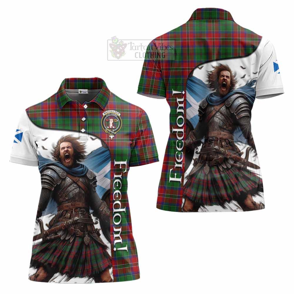 Tartan Vibes Clothing MacCulloch (McCulloch) Crest Tartan Women's Polo Shirt Inspired by the Freedom of Scottish Warrior