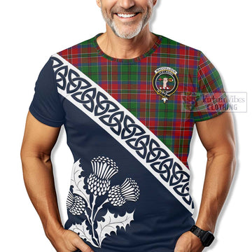 MacCulloch (McCulloch) Tartan T-Shirt Featuring Thistle and Scotland Map