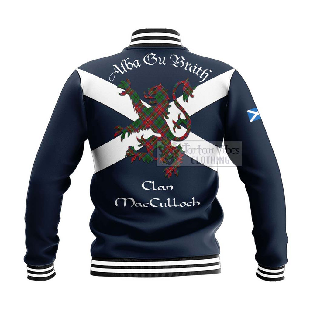 Tartan Vibes Clothing MacCulloch (McCulloch) Tartan Lion Rampant Baseball Jacket – Proudly Display Your Heritage with Alba Gu Brath and Clan Name