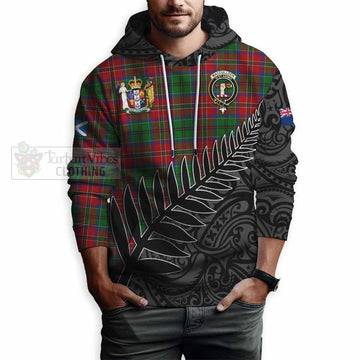 MacCulloch (McCulloch) Crest Tartan Hoodie with New Zealand Silver Fern Half Style