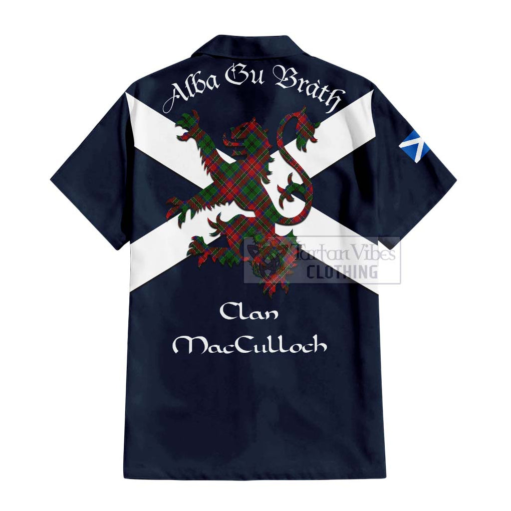 Tartan Vibes Clothing MacCulloch (McCulloch) Tartan Lion Rampant Short Sleeve Button Shirt – Proudly Display Your Heritage with Alba Gu Brath and Clan Name