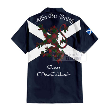 MacCulloch (McCulloch) Tartan Lion Rampant Short Sleeve Button Shirt  Proudly Display Your Heritage with Alba Gu Brath and Clan Name