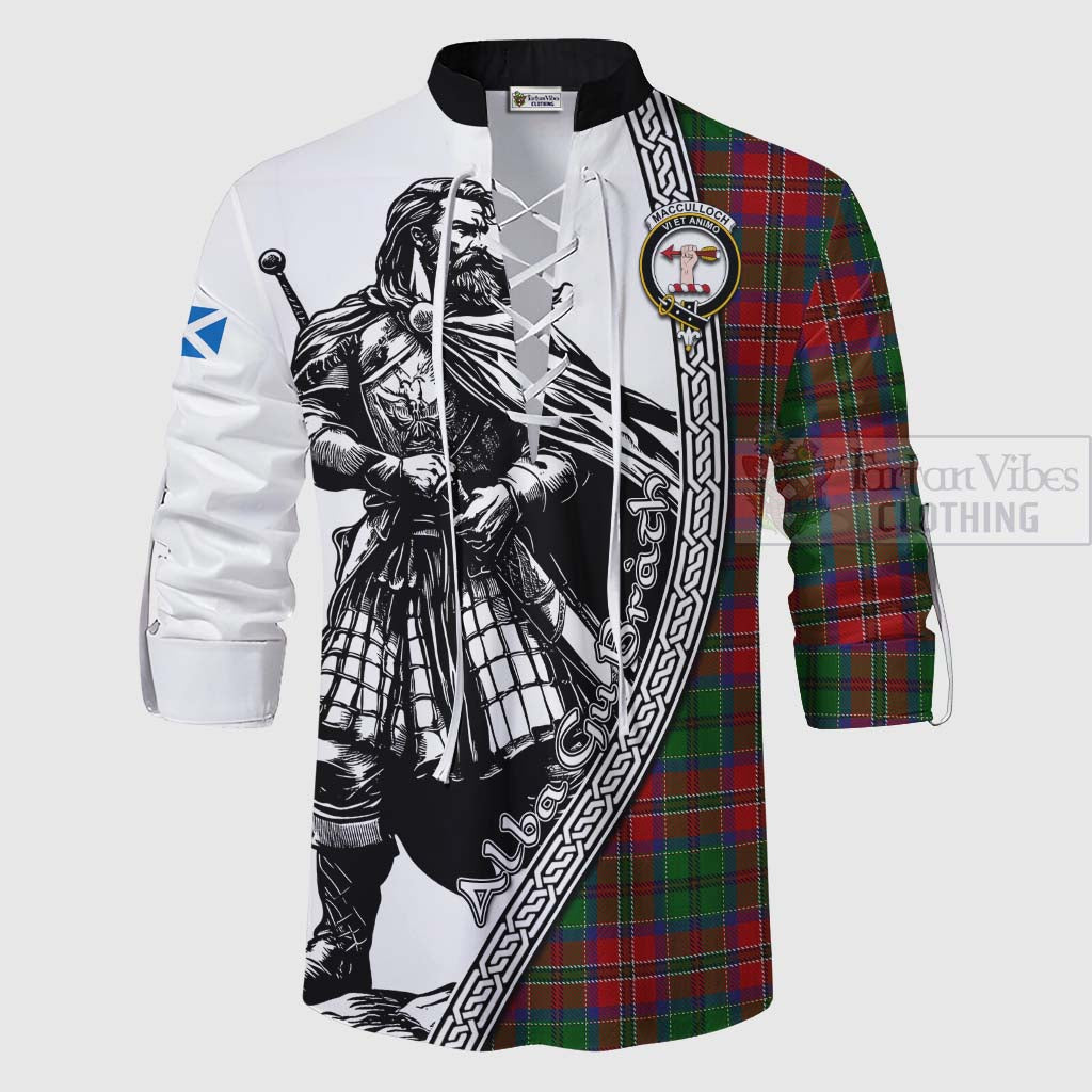 Tartan Vibes Clothing MacCulloch (McCulloch) Tartan Clan Crest Ghillie Kilt Shirt with Highlander Warrior Celtic Style