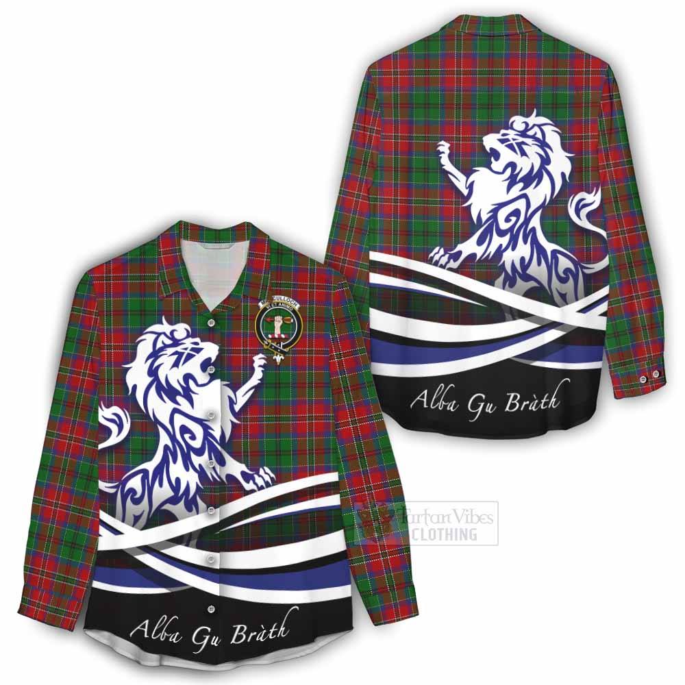 Tartan Vibes Clothing MacCulloch (McCulloch) Tartan Women's Casual Shirt with Alba Gu Brath Regal Lion Emblem