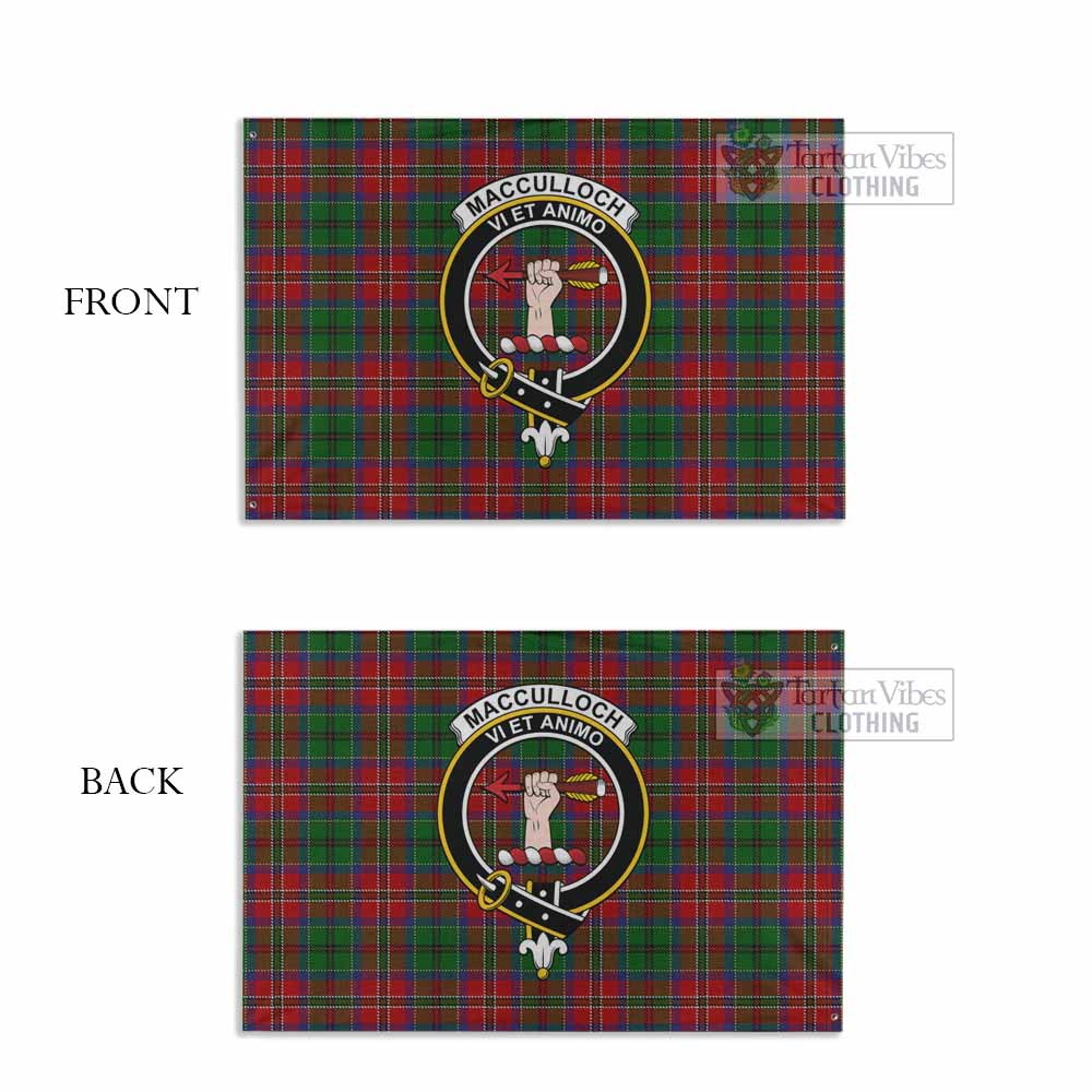 Tartan Vibes Clothing MacCulloch (McCulloch) Tartan House Flag with Family Crest