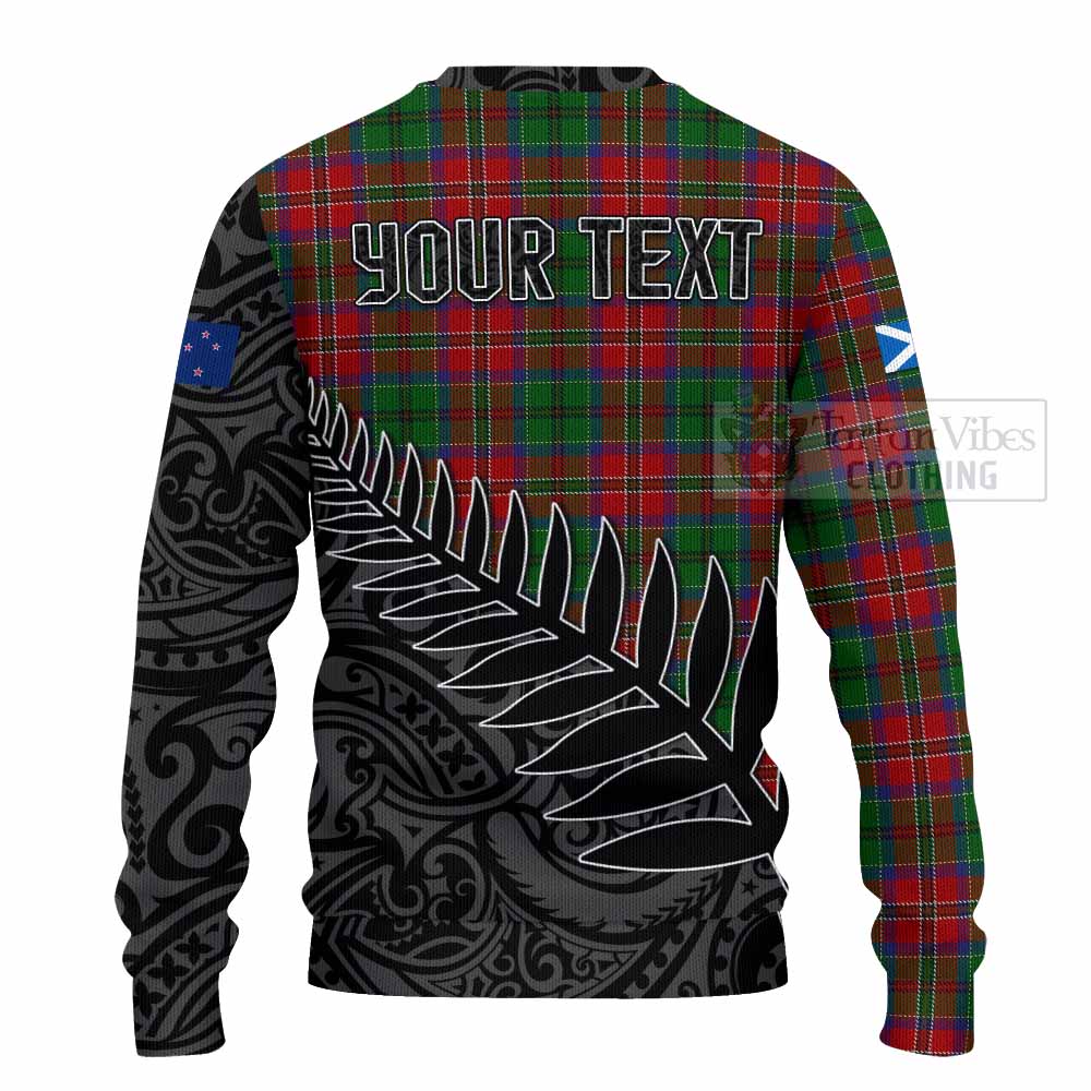 Tartan Vibes Clothing MacCulloch (McCulloch) Crest Tartan Knitted Sweater with New Zealand Silver Fern Half Style