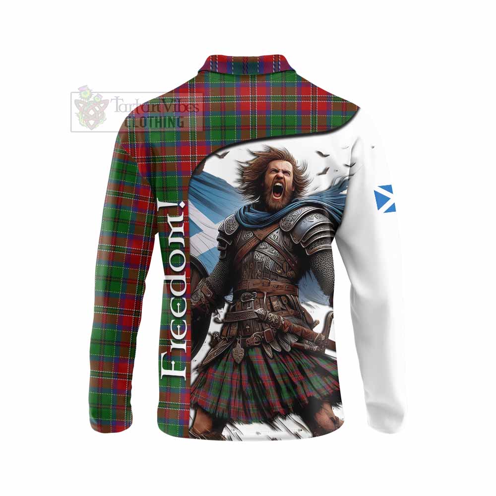 Tartan Vibes Clothing MacCulloch (McCulloch) Crest Tartan Long Sleeve Polo Shirt Inspired by the Freedom of Scottish Warrior