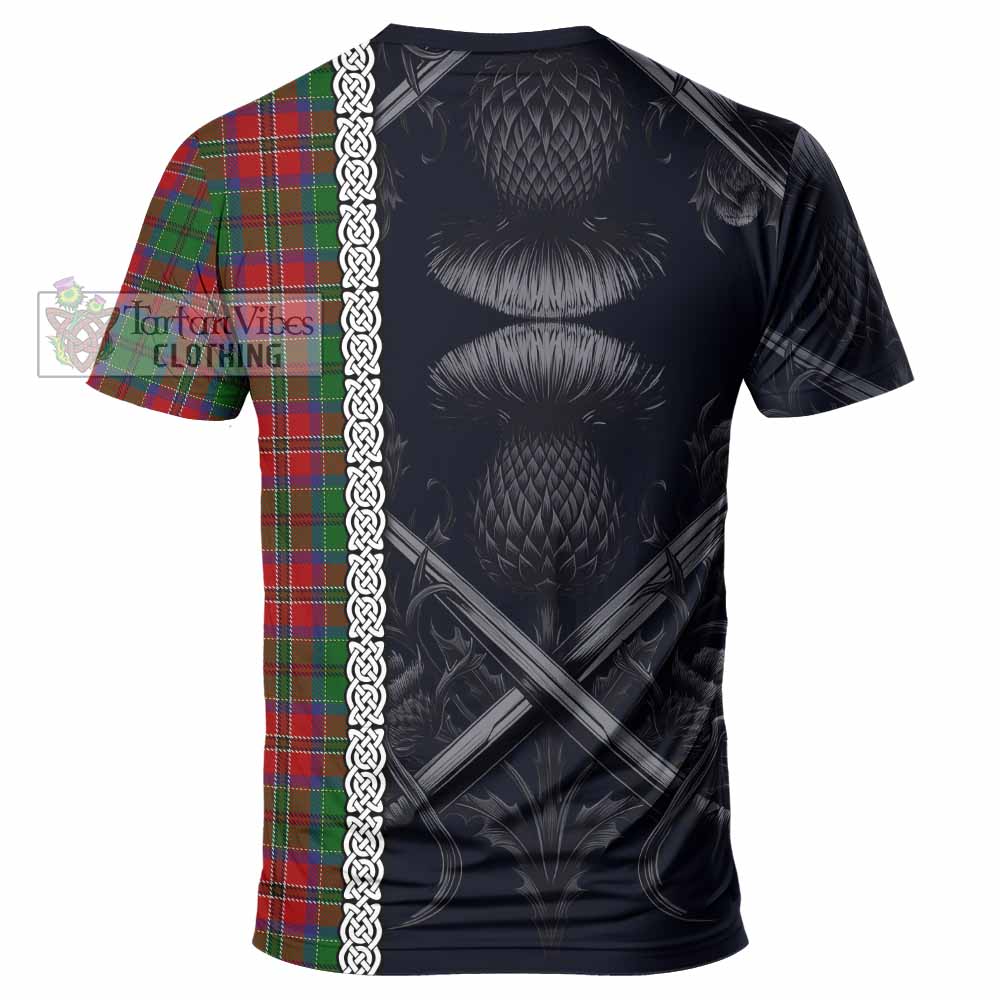 Tartan Vibes Clothing MacCulloch (McCulloch) Tartan T-Shirt with Family Crest Cross Sword Thistle Celtic Vibes