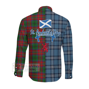 MacCulloch (McCulloch) Tartan Long Sleeve Button Shirt Happy St. Andrew's Day Half Tartan Style