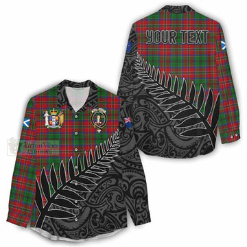 MacCulloch (McCulloch) Crest Tartan Women's Casual Shirt with New Zealand Silver Fern Half Style