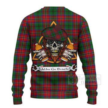 MacCulloch (McCulloch) Tartan Ugly Sweater with Family Crest and Bearded Skull Holding Bottles of Whiskey