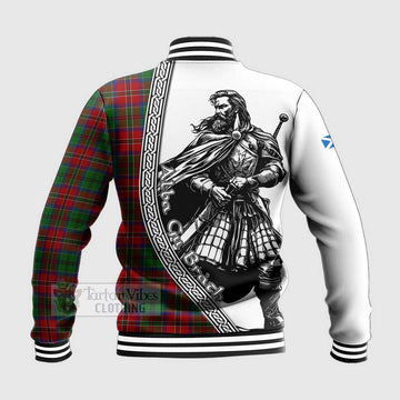 MacCulloch (McCulloch) Tartan Clan Crest Baseball Jacket with Highlander Warrior Celtic Style