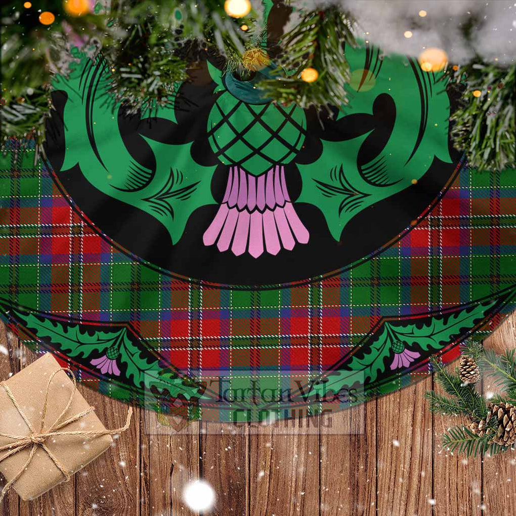 Tartan Vibes Clothing MacCulloch (McCulloch) Tartan Christmas Tree Skirt Scottish Thistle Style