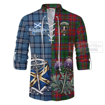 MacCulloch (McCulloch) Tartan Ghillie Kilt Shirt Happy St. Andrew's Day Half Tartan Style