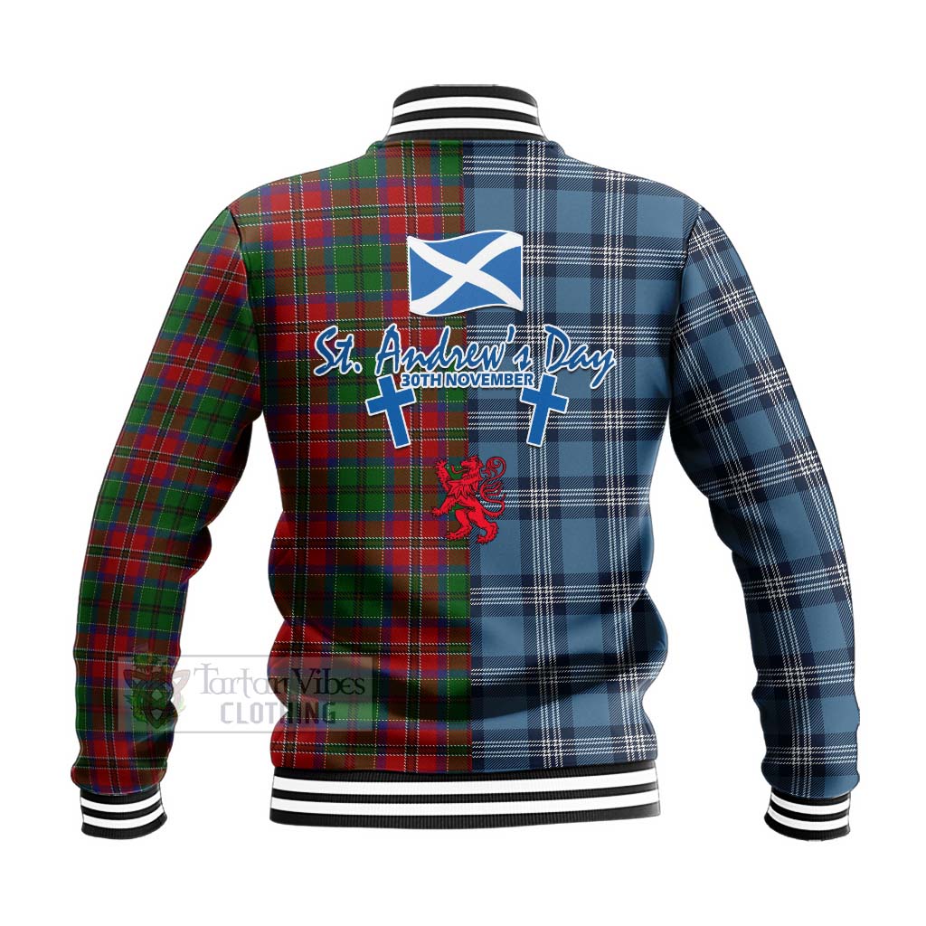 Tartan Vibes Clothing MacCulloch (McCulloch) Tartan Baseball Jacket Happy St. Andrew's Day Half Tartan Style