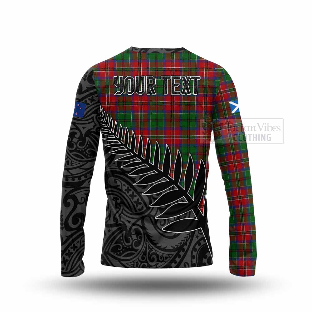 Tartan Vibes Clothing MacCulloch (McCulloch) Crest Tartan Long Sleeve T-Shirt with New Zealand Silver Fern Half Style